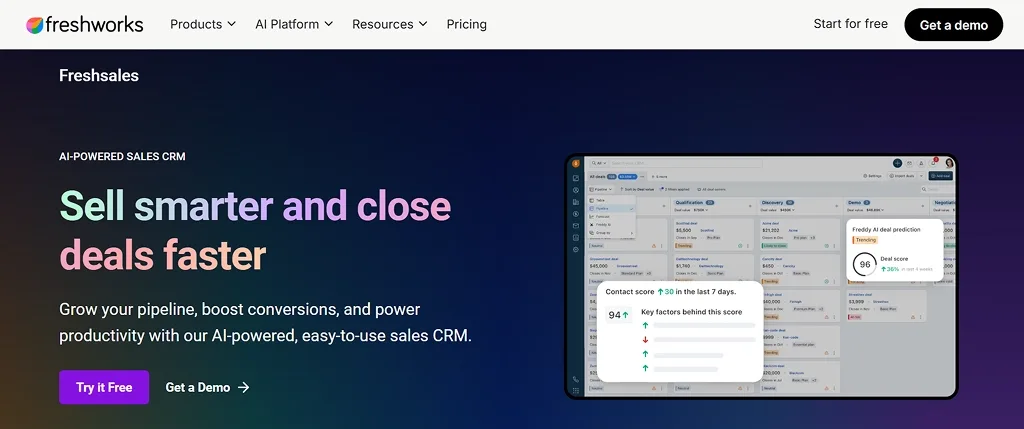 Freshsales AI CRM software