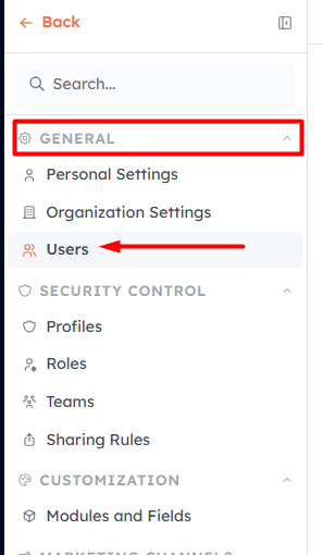 Step 2 — Click Users