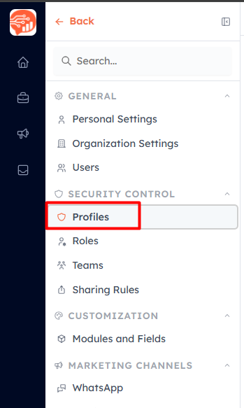 Step 2 — Go to Profiles