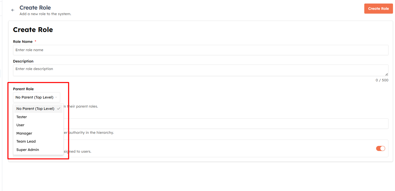 Step 5 — Set the parent role