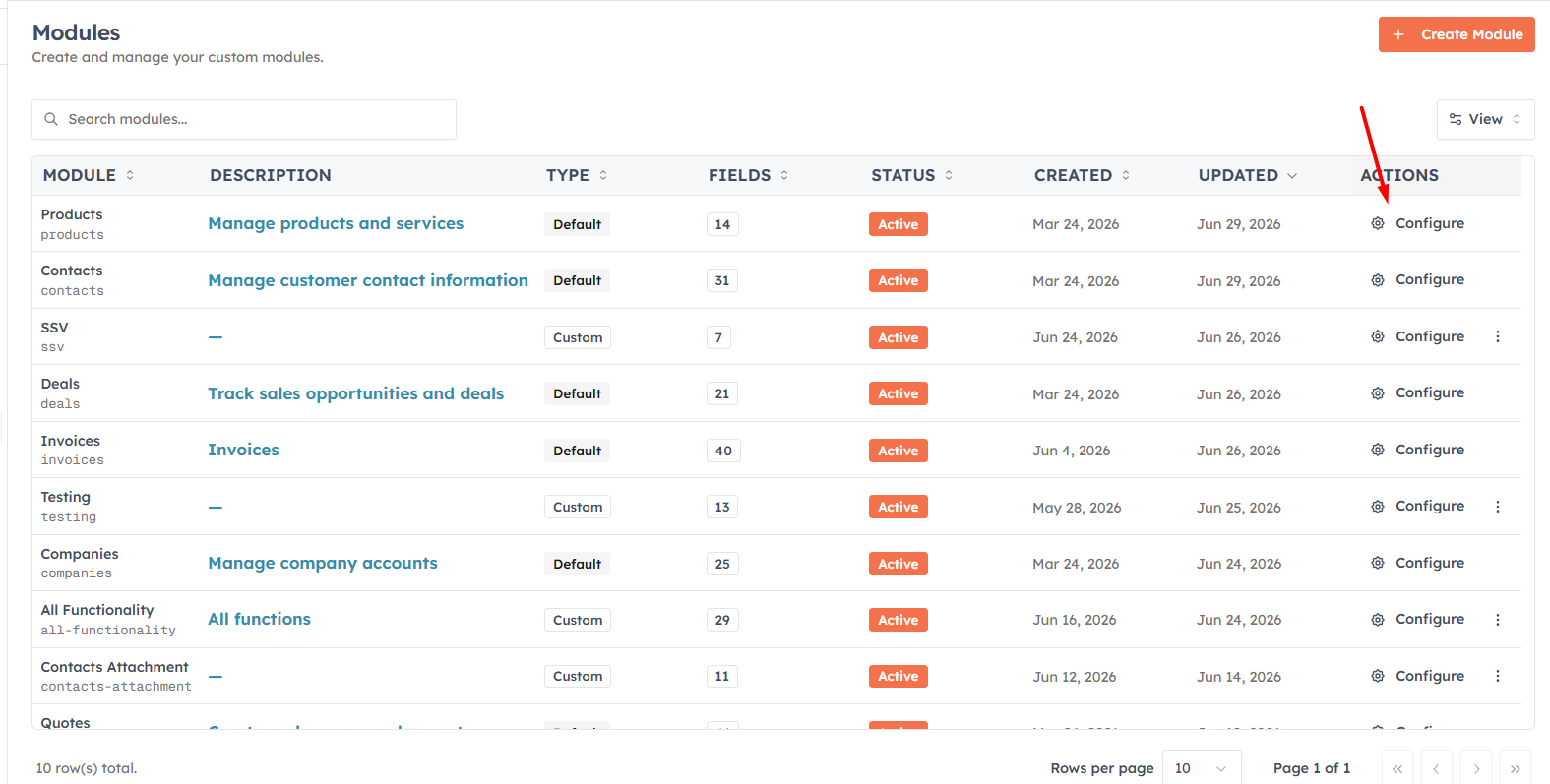 Step 3 — Select a module to customise