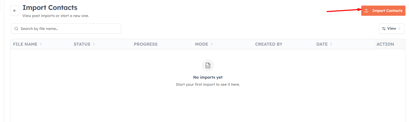 Step 2 — Click Import Contacts
