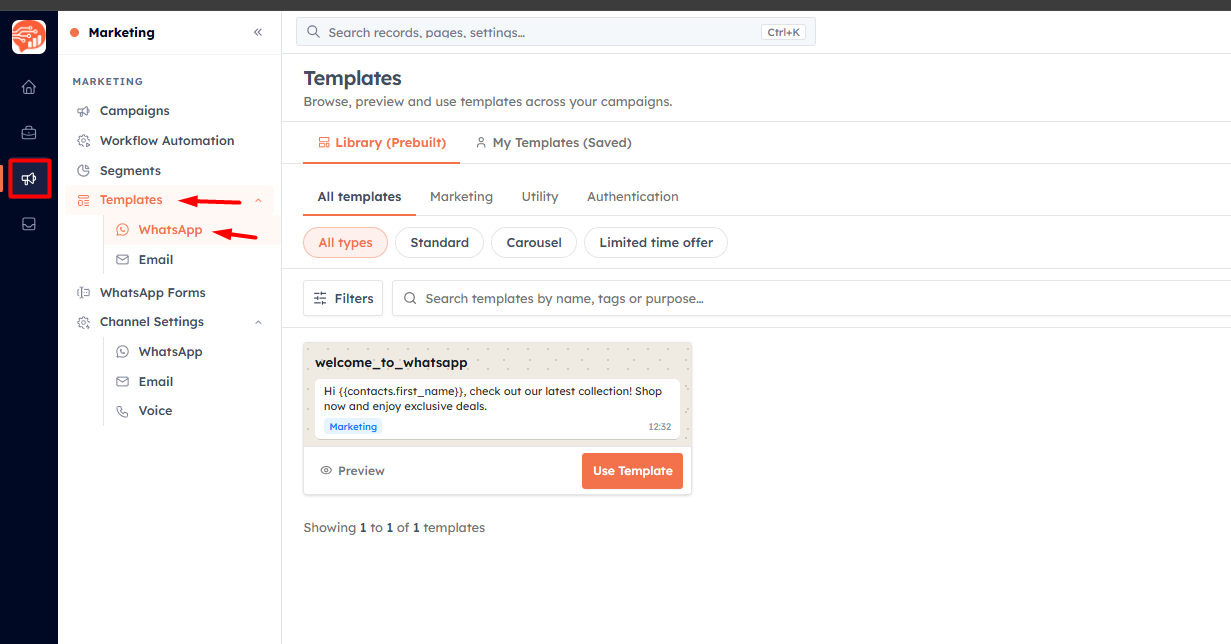 Step 1 — Open Templates