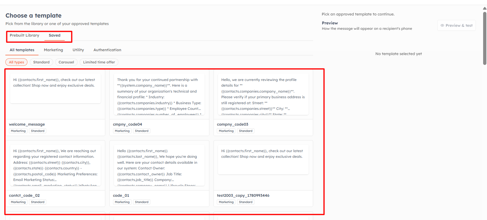 Step 3 — Choose a template