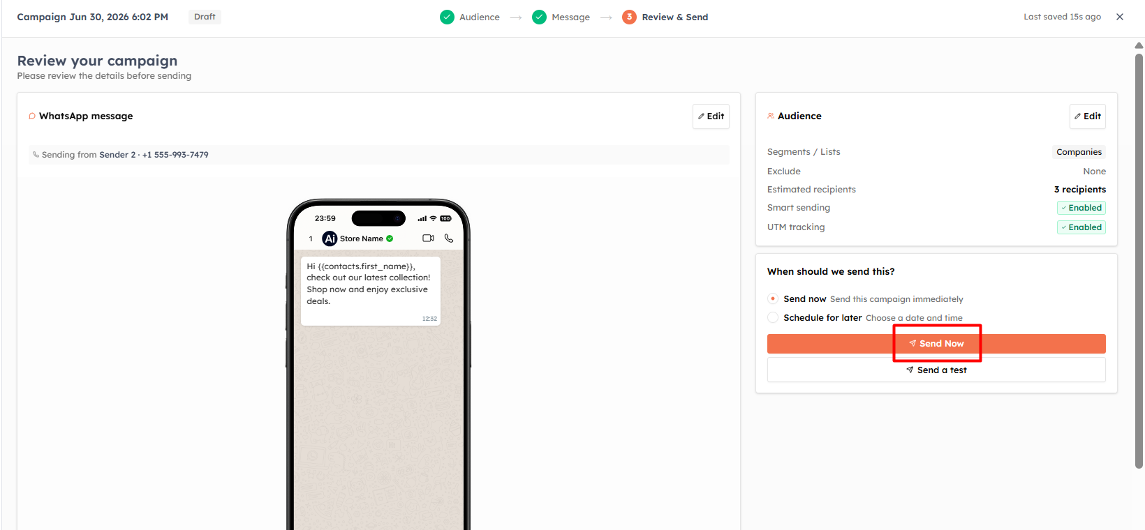 Step 4 — Review and send