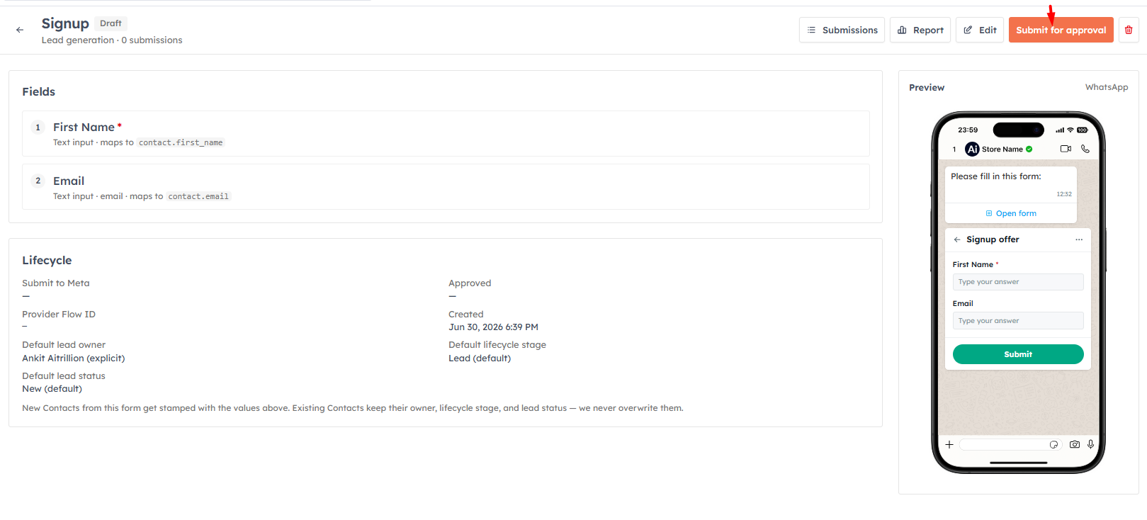 Step 4 — Submit for Meta approval