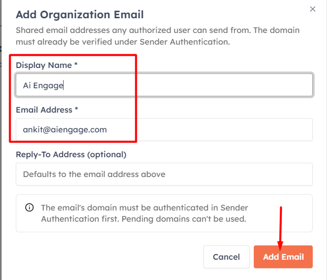 Step 3 — Verify the email address