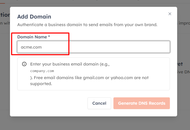 Step 2 — Add your sending domain