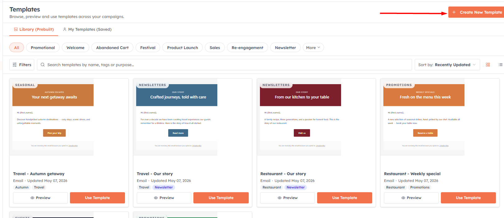 Step 2 — Create a new template