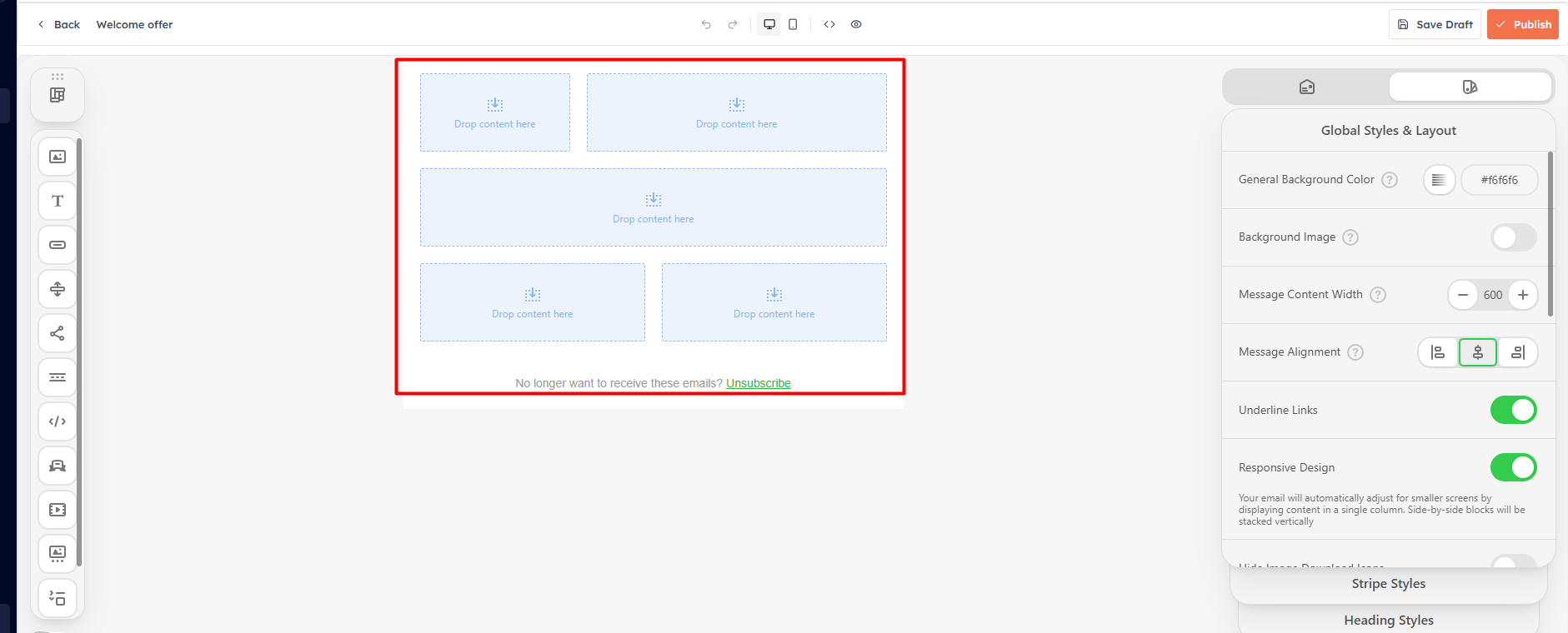 Step 3 — Design in the email editor
