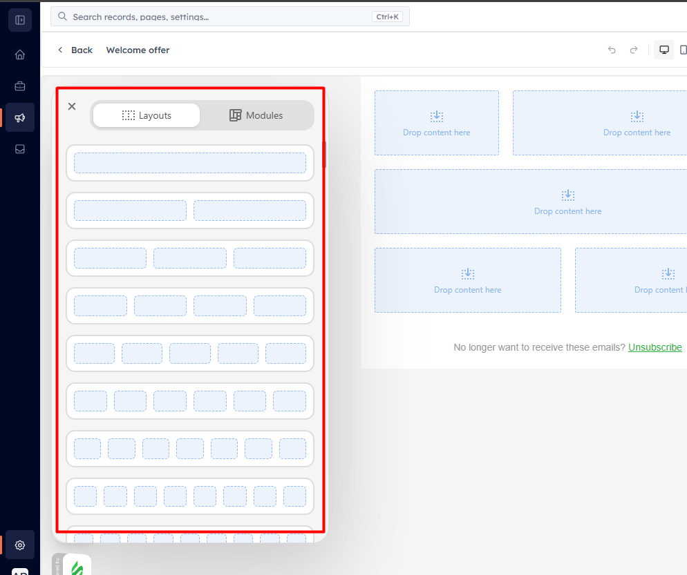 Step 3 — Design in the email editor
