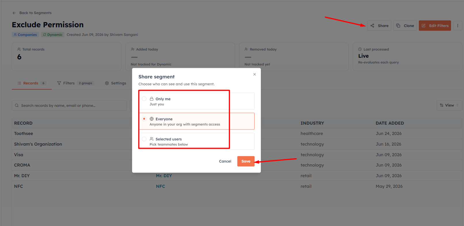 Sharing & permissions