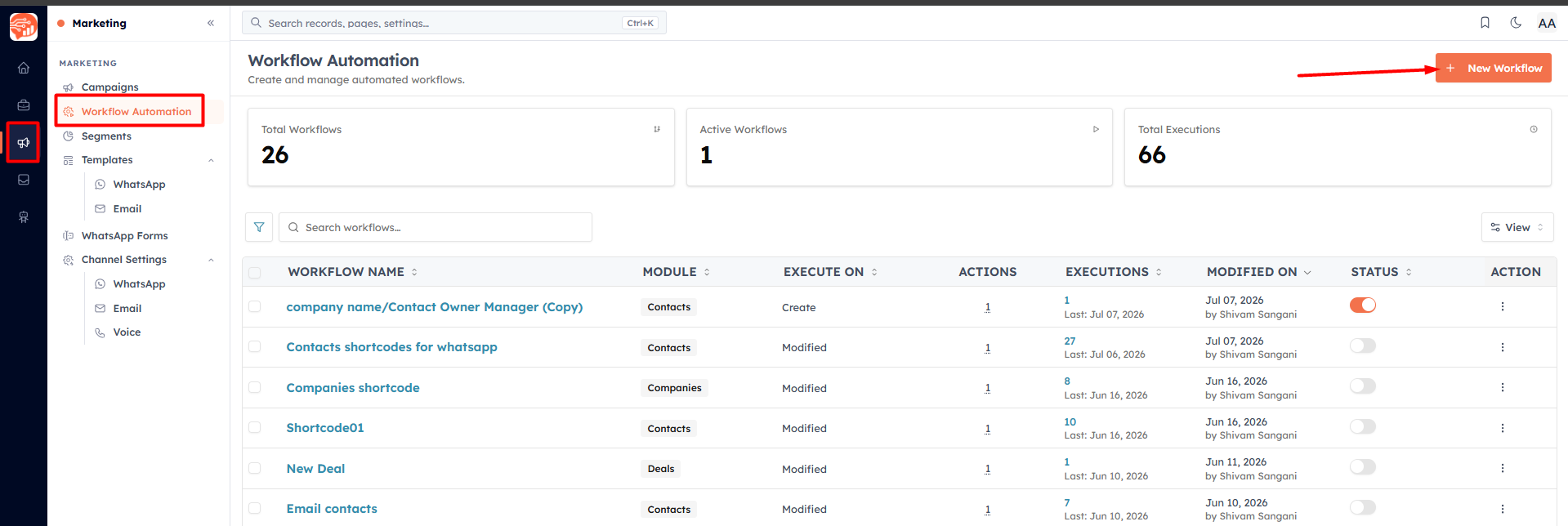 The two steps of creating a workflow