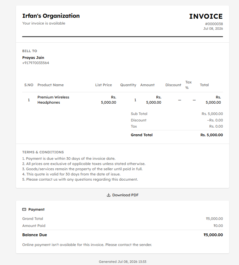 Record a manual or offline payment