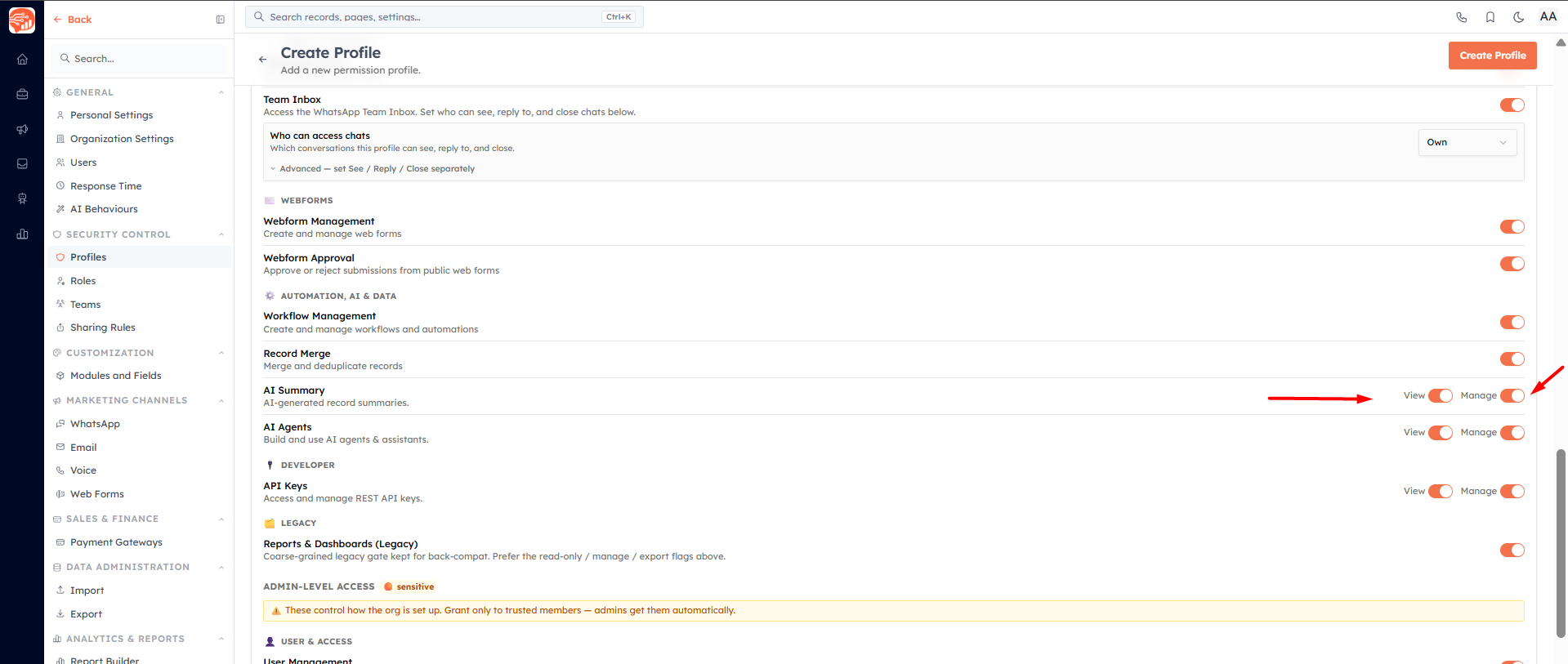 Step 2 — Grant the AI Summary permission