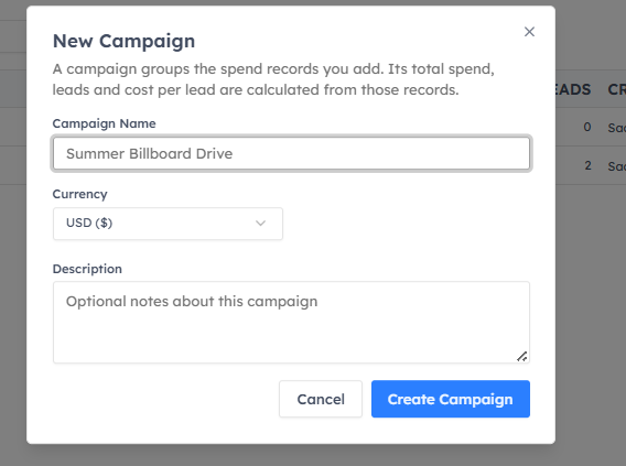 Create a campaign