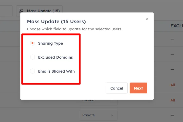 Update several users at once