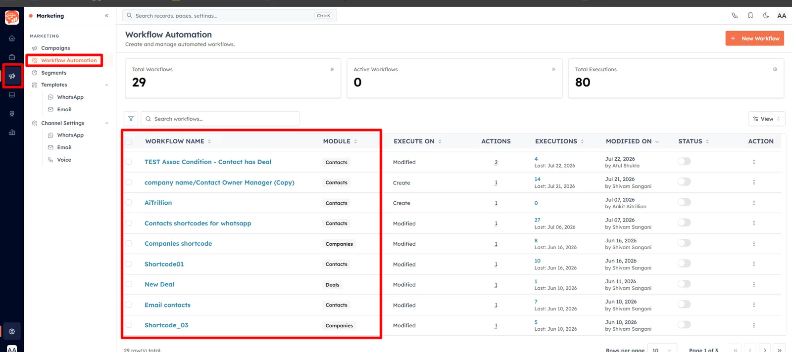 Where to find Workflows