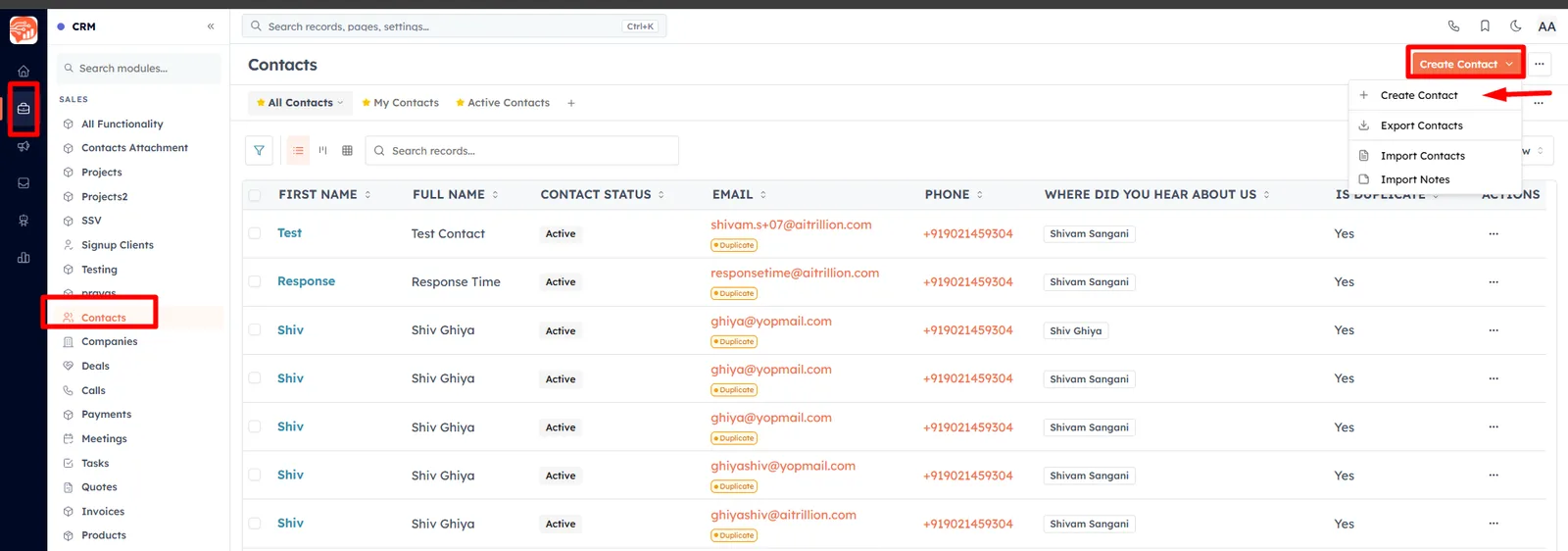 Option 1 — Add contacts manually