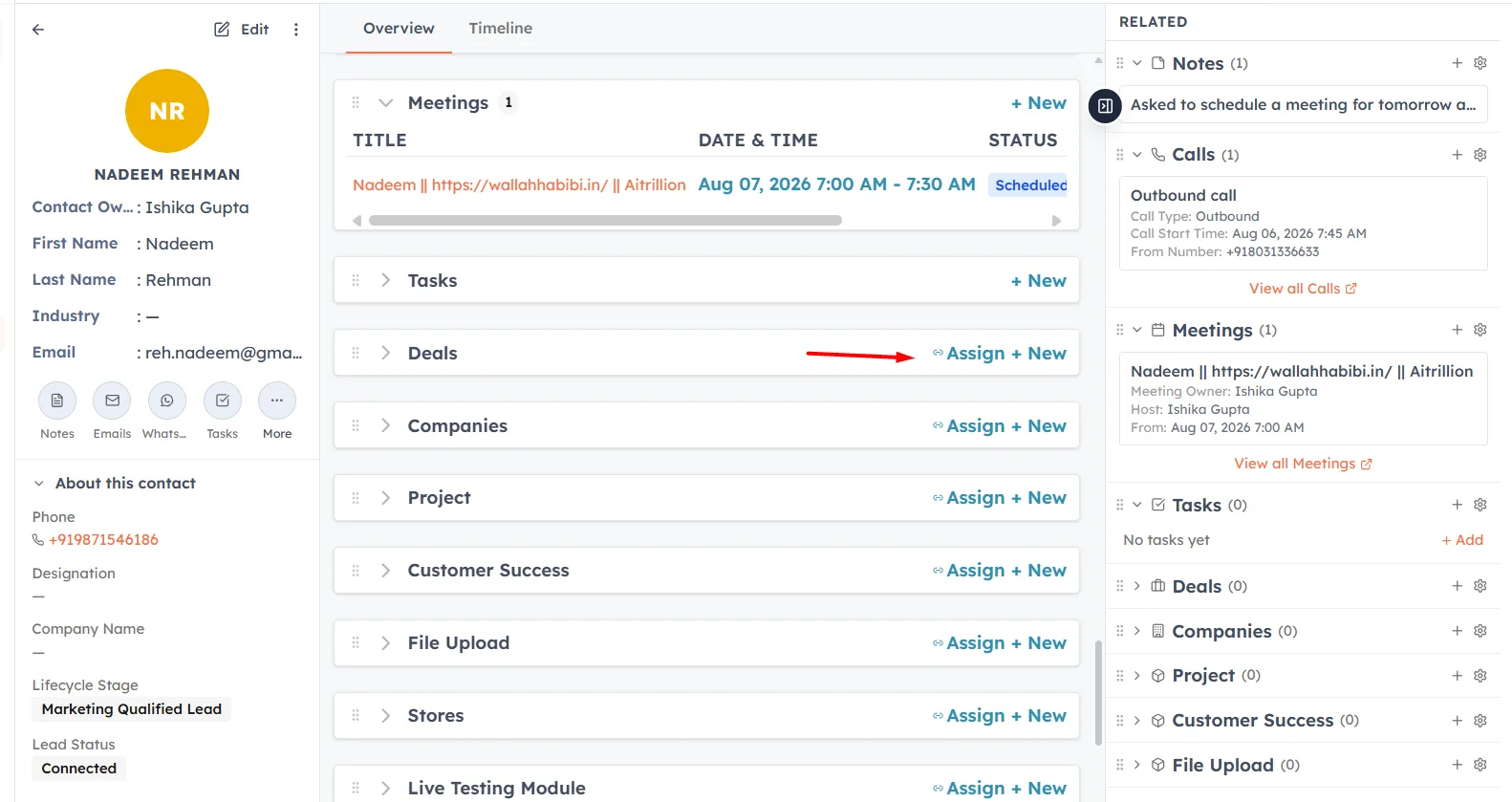 Link existing records