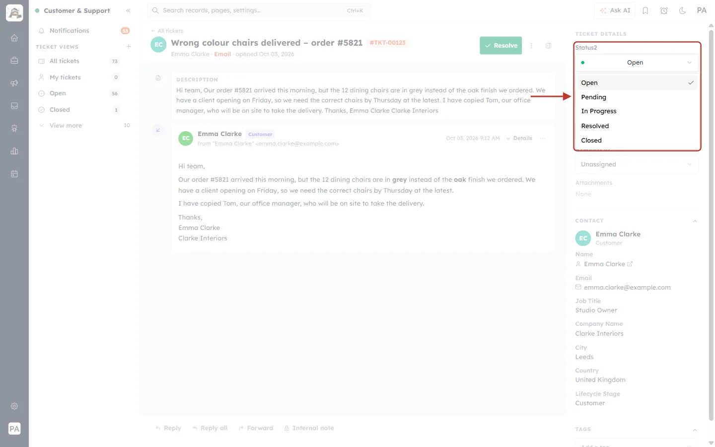 The status list