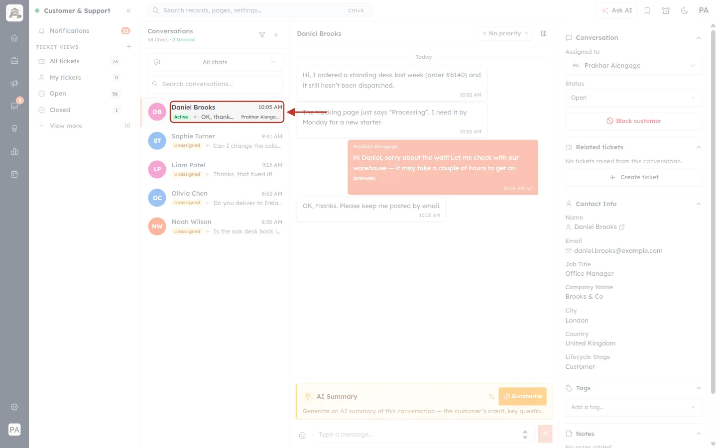 A chat in the Conversations list