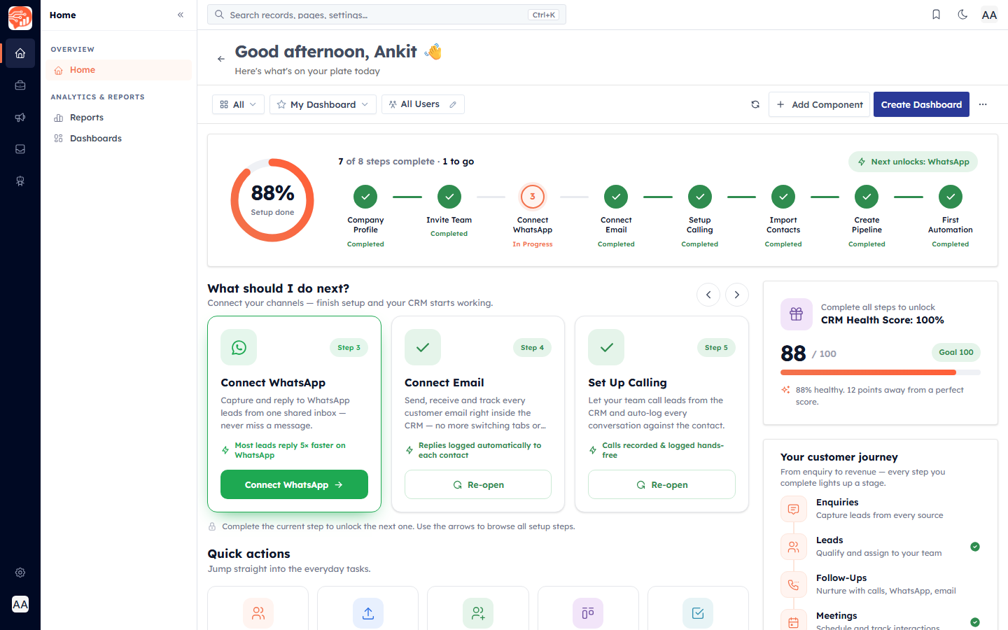 A dashboard showing components together on one canvas