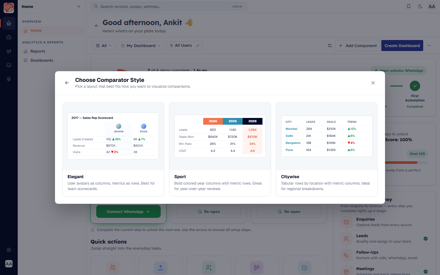 The Comparator builder