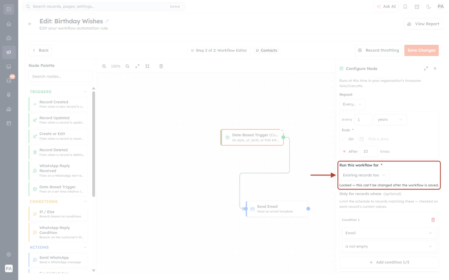 Run this workflow for setting locked after the workflow is saved