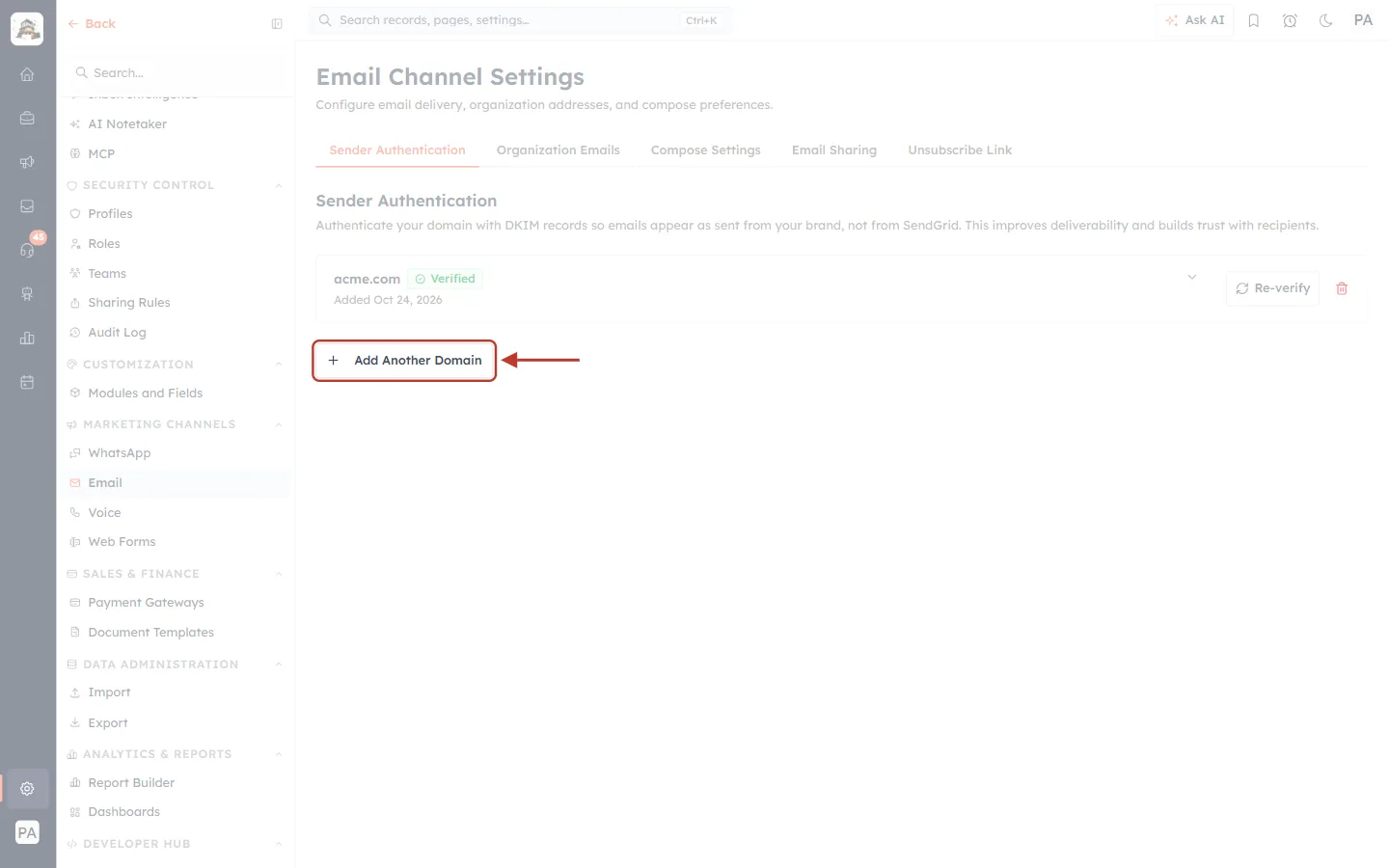 Add Another Domain