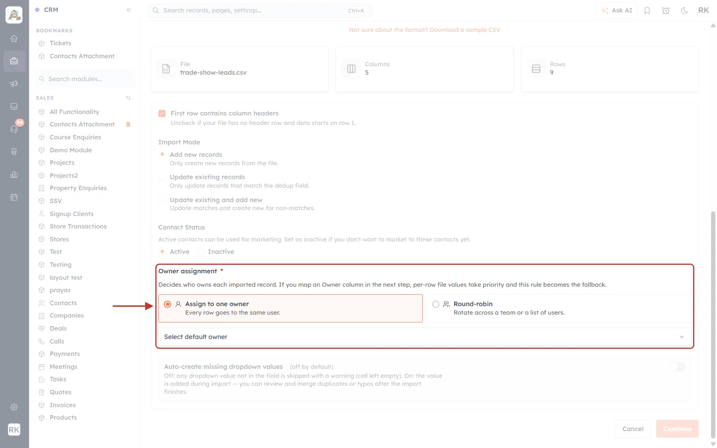 Owner assignment with Assign to one owner and Round-robin