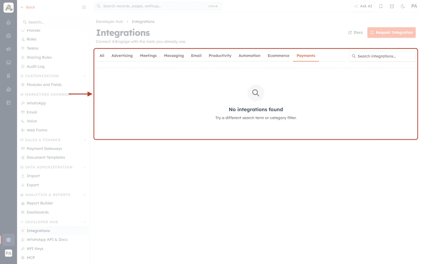 A category with no integrations yet