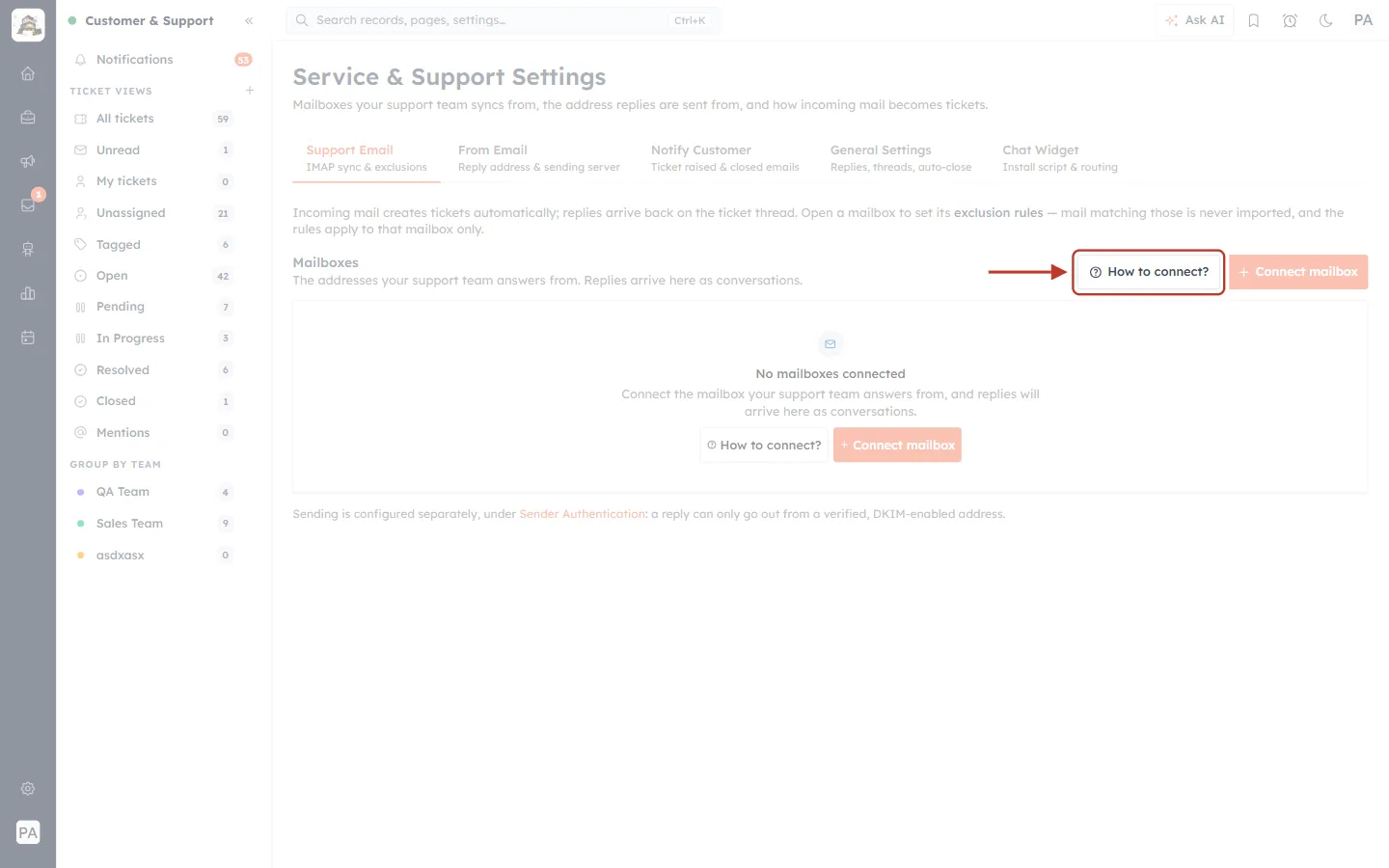 The How to connect? button