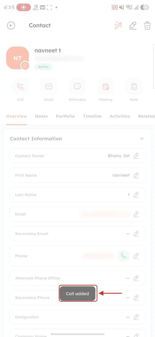 The Call added confirmation