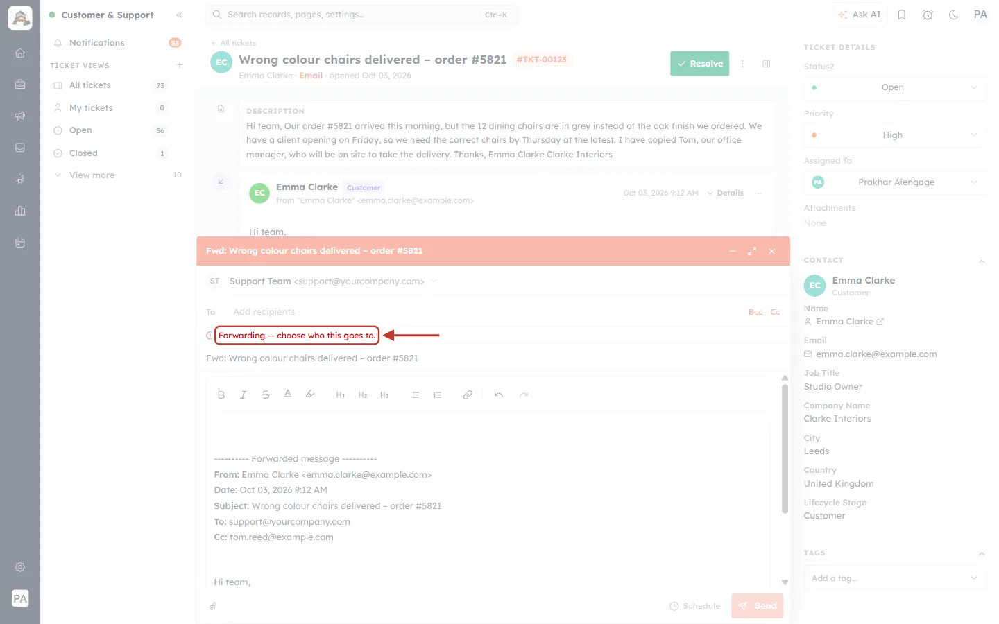 The Forwarding reminder