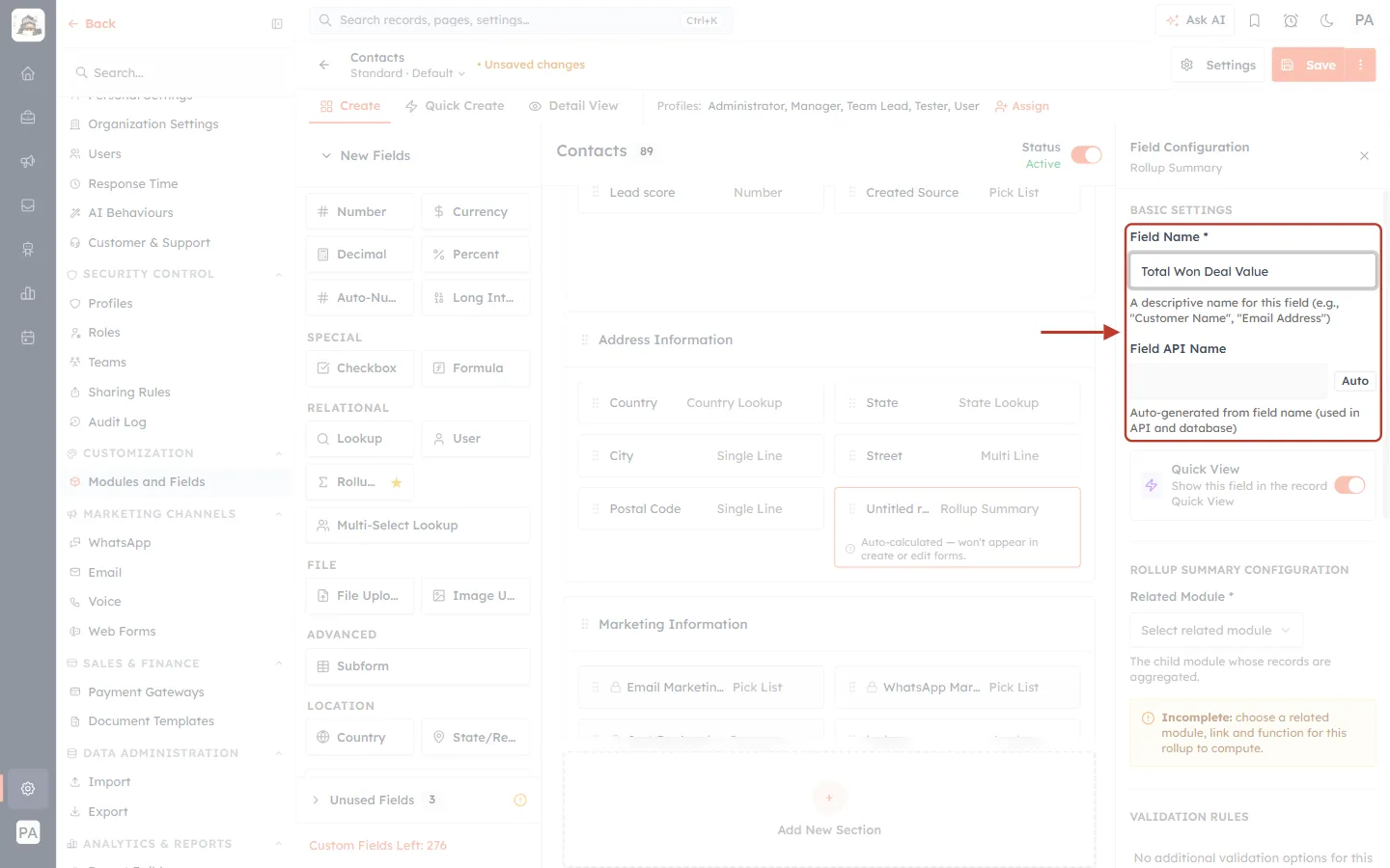 Field Name and Field API Name