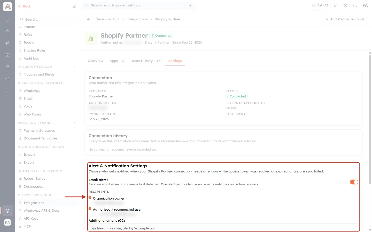 Alert & Notification Settings