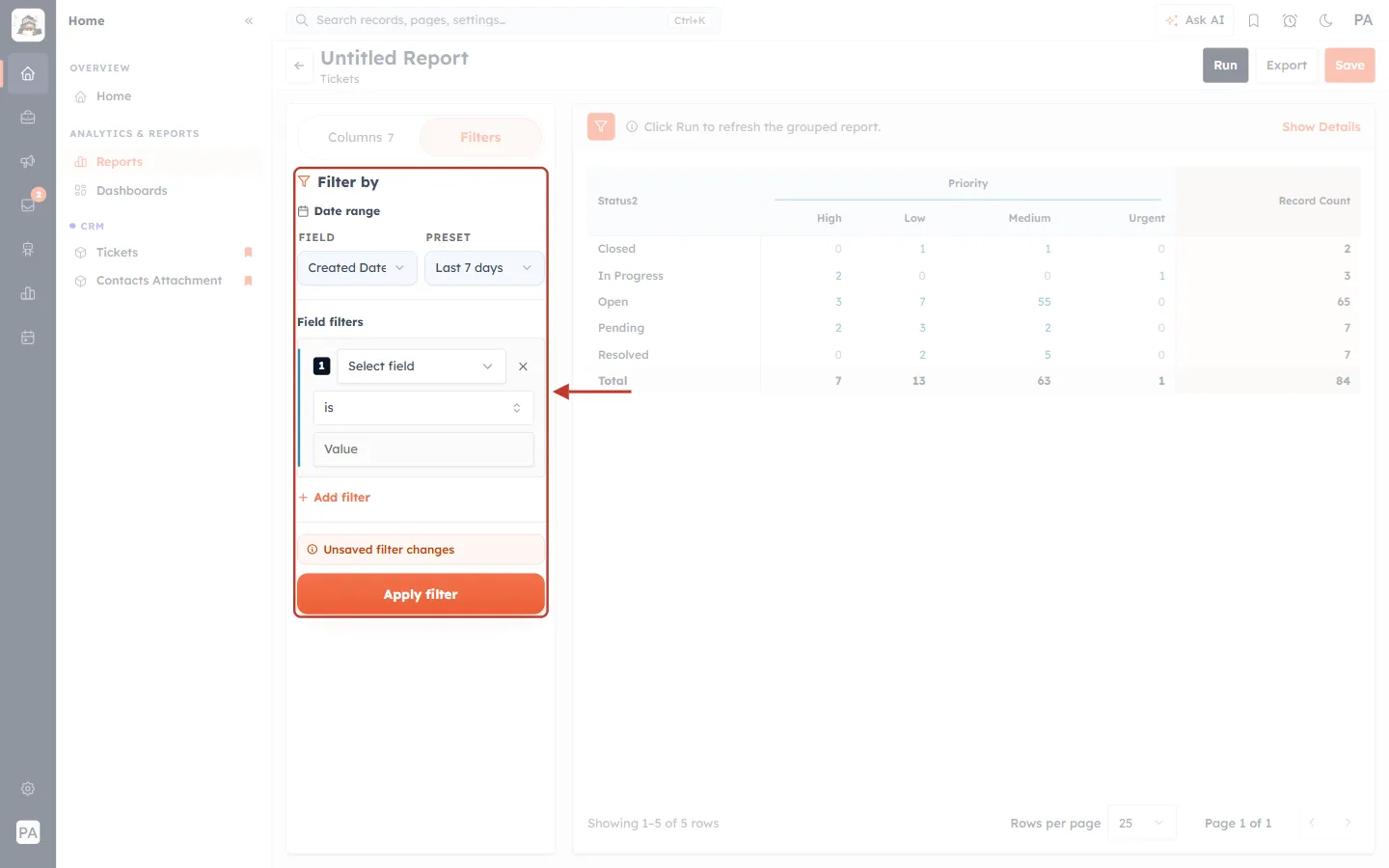 Created Date, last 7 days, ready to apply