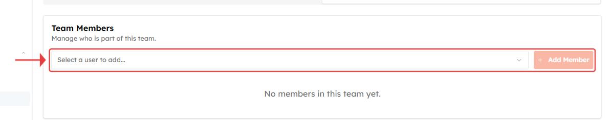 User dropdown and Add Member button on the Members tab