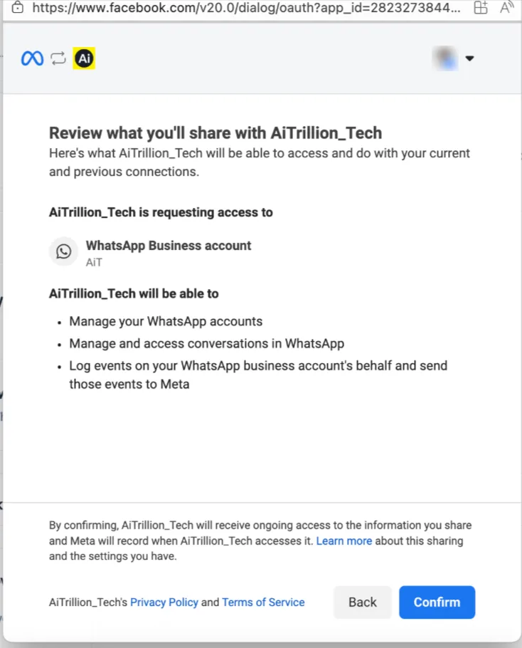 Step 2 — Start the Meta signup