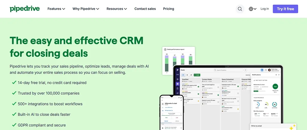 Pipedrive as a Zoho alternative
