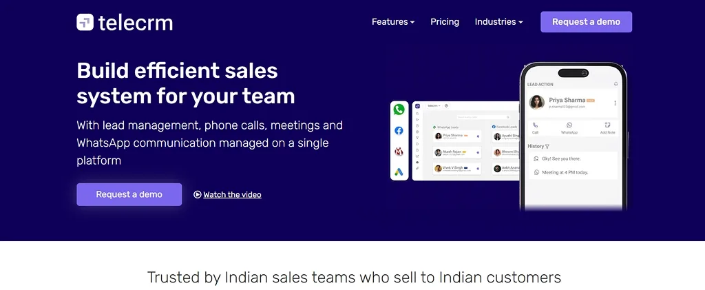TeleCRM calling-first CRM software